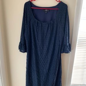 Navy Blue Printed Dress.